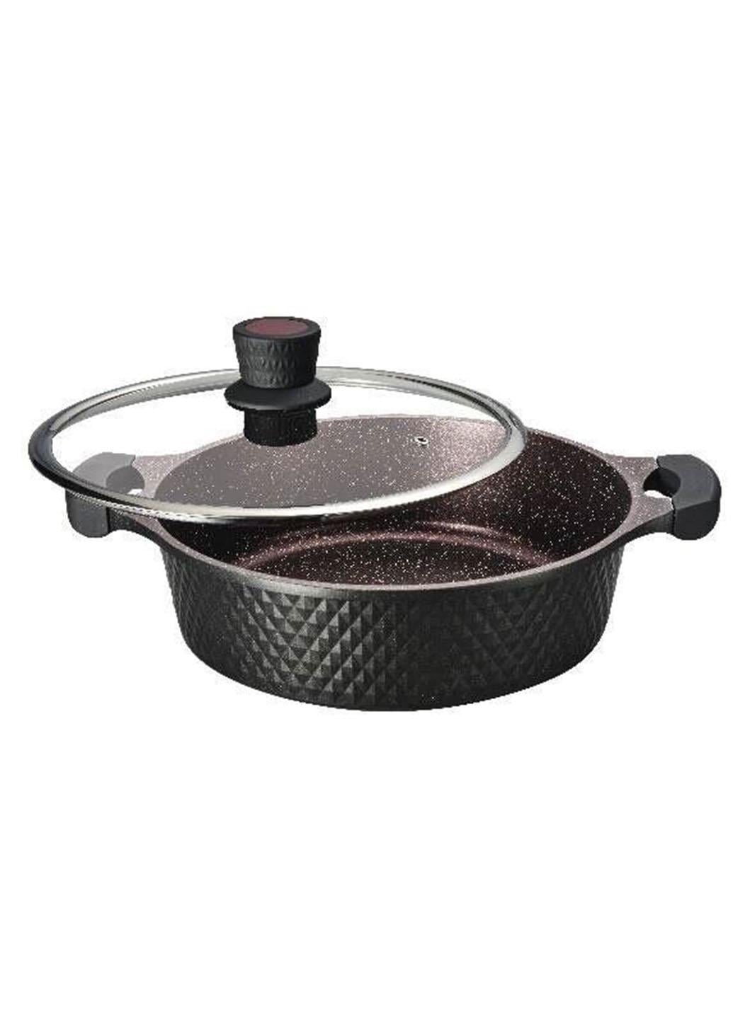 Сковорода - сотейник с крышкой Edenberg с антипригарным мраморным покрытием 28х8 см 4,5 л Черный (14913А)