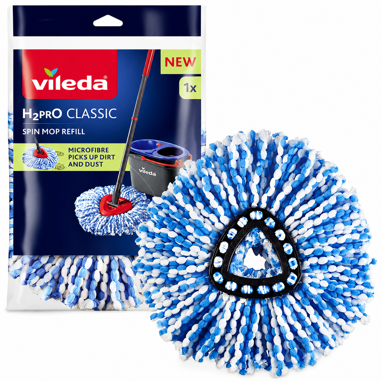 Змінний моп для швабри Vileda H2PrO з мікрофібри (178330)