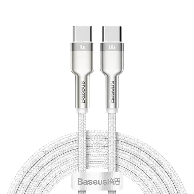Кабель Baseus Type-C to Type-C Cafule Series Metal Data Cable 2 м 5A 100W PD CATJK-D05 White (63de7749)