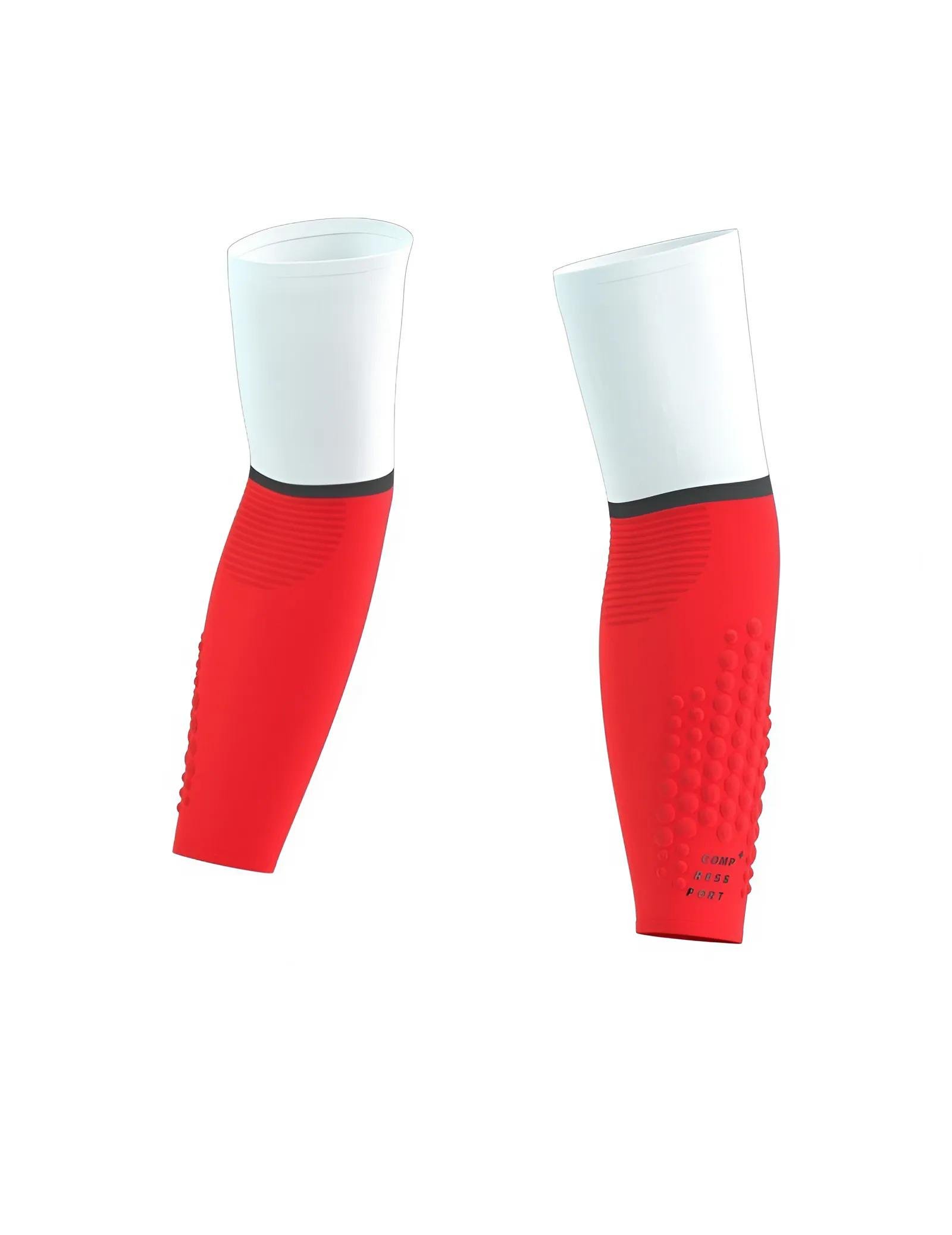 Рукави компресійні безшовні Compressport SU00008B0049T4 ArmForce Ultralight T4 White/Fluo Red (26711555)