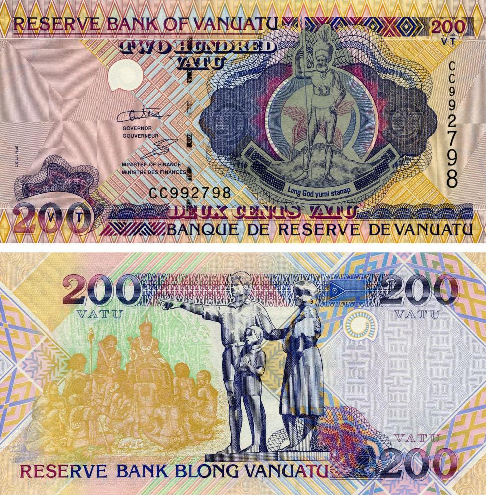 Коллекционная банкнота Вануату 200 вату 2011 UNC P8 (Б16002)