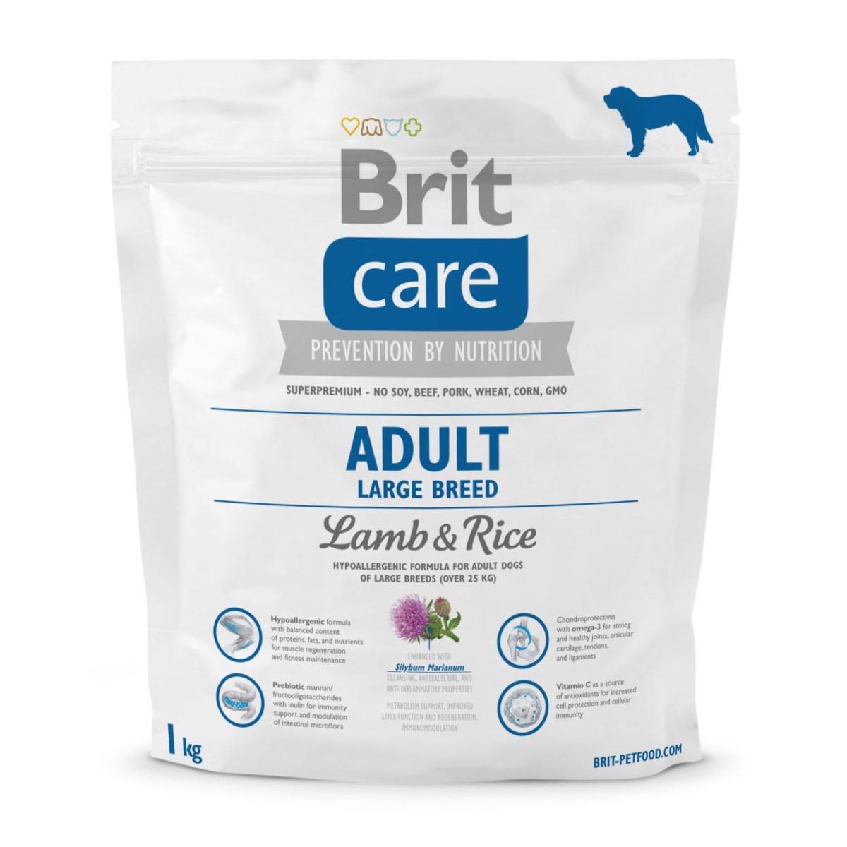 Корм сухой Brit Care Large Breed Lamb&Rice для взрослых собак крупных пород 1 кг (8595602509980)
