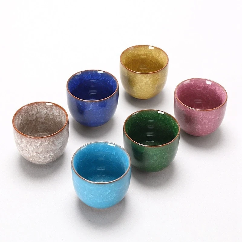 Набір піал із порцеляни з подарунковою коробкою 100 мл 6 шт. Різнокольоровий (OS-TC005)