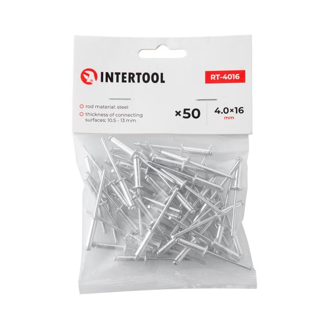 Заклепка алюмінієва Intertool 4х16 мм 50 шт. (RT-4016) Заклепка алюмінієва Intertool 4х16 мм 50 шт. (RT-4016)