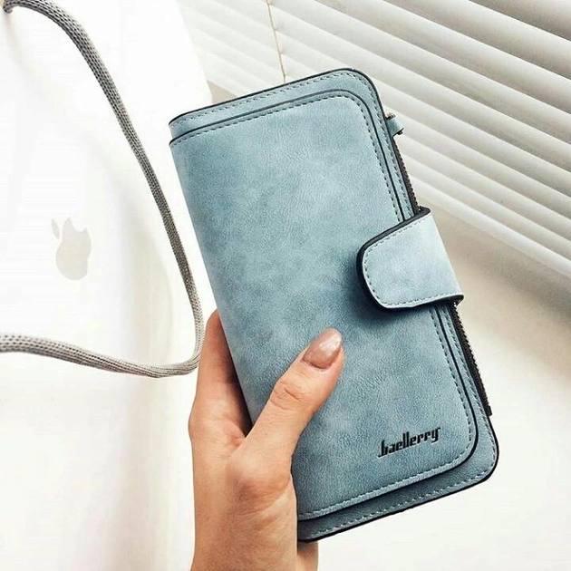 Гаманець Baellerry Forever жіночий замшевий 19х10,5х2 см Блакитний - фото 7