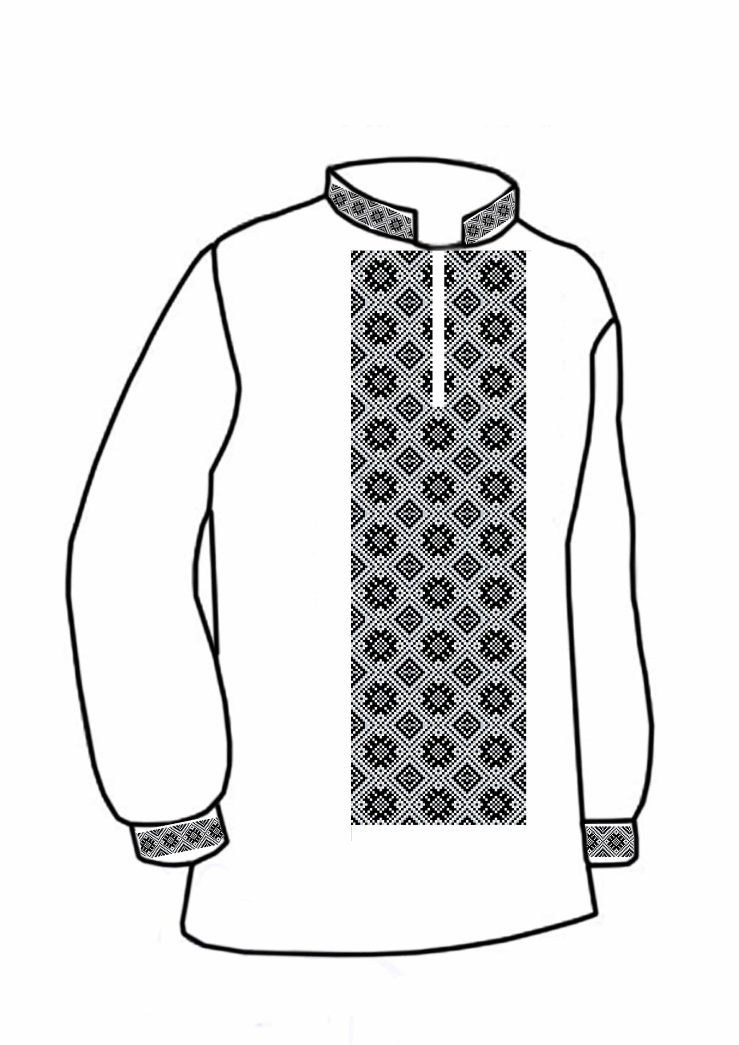 Заготовка для вишивки нитками або бісером сорочка СЧ-28 домоткане полотно