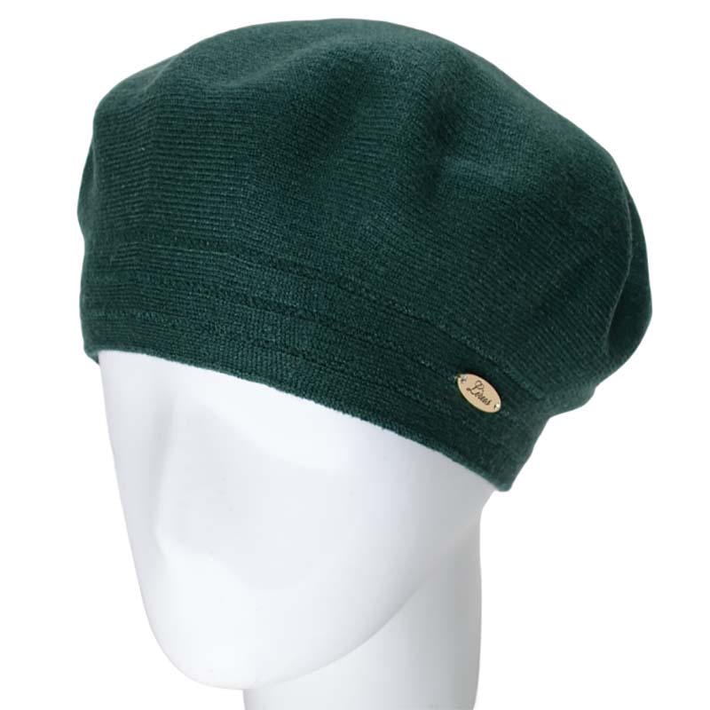 Берет женский Novita Шер из вискозной пряжи двойной L р. 57-58 Бутылочный (116108)