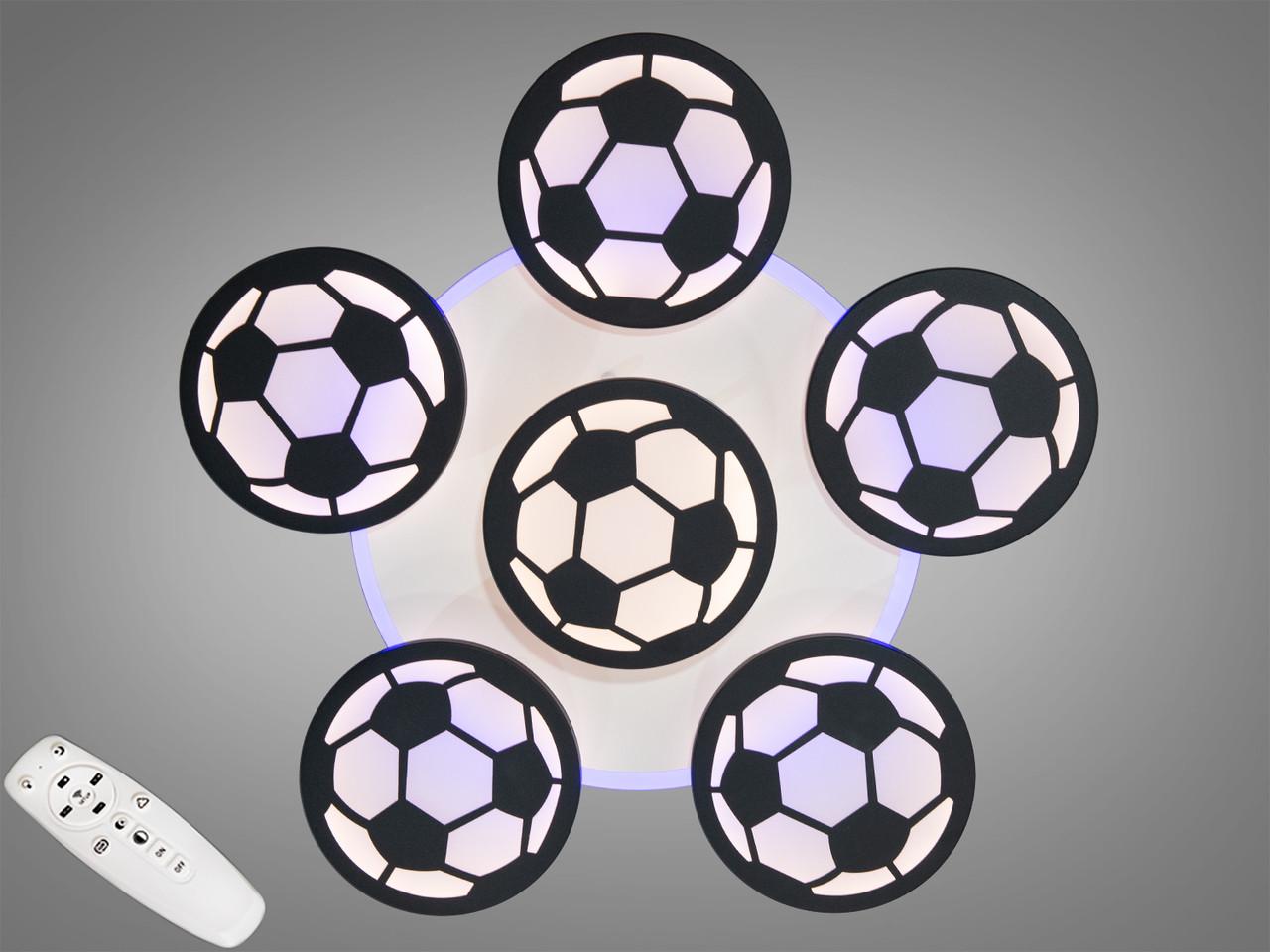 Люстра в дитячу 8065-5+1BK-LS Футбольний м'яч 90W на 12 кв.м Чорний (1494614039) - фото 3