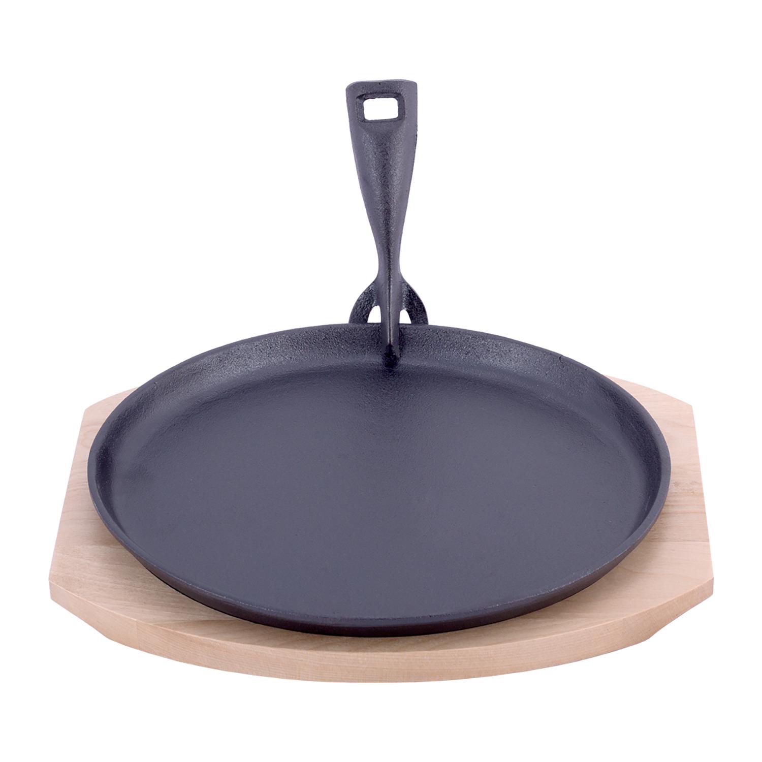 Сковорода чугунная Kamille KM-4809V с деревянной подставкой и съемной ручкой 25 см (87482) - фото 2 Сковорода чугунная Kamille KM-4809V с деревянной подставкой и съемной ручкой 25 см (87482) - фото 2