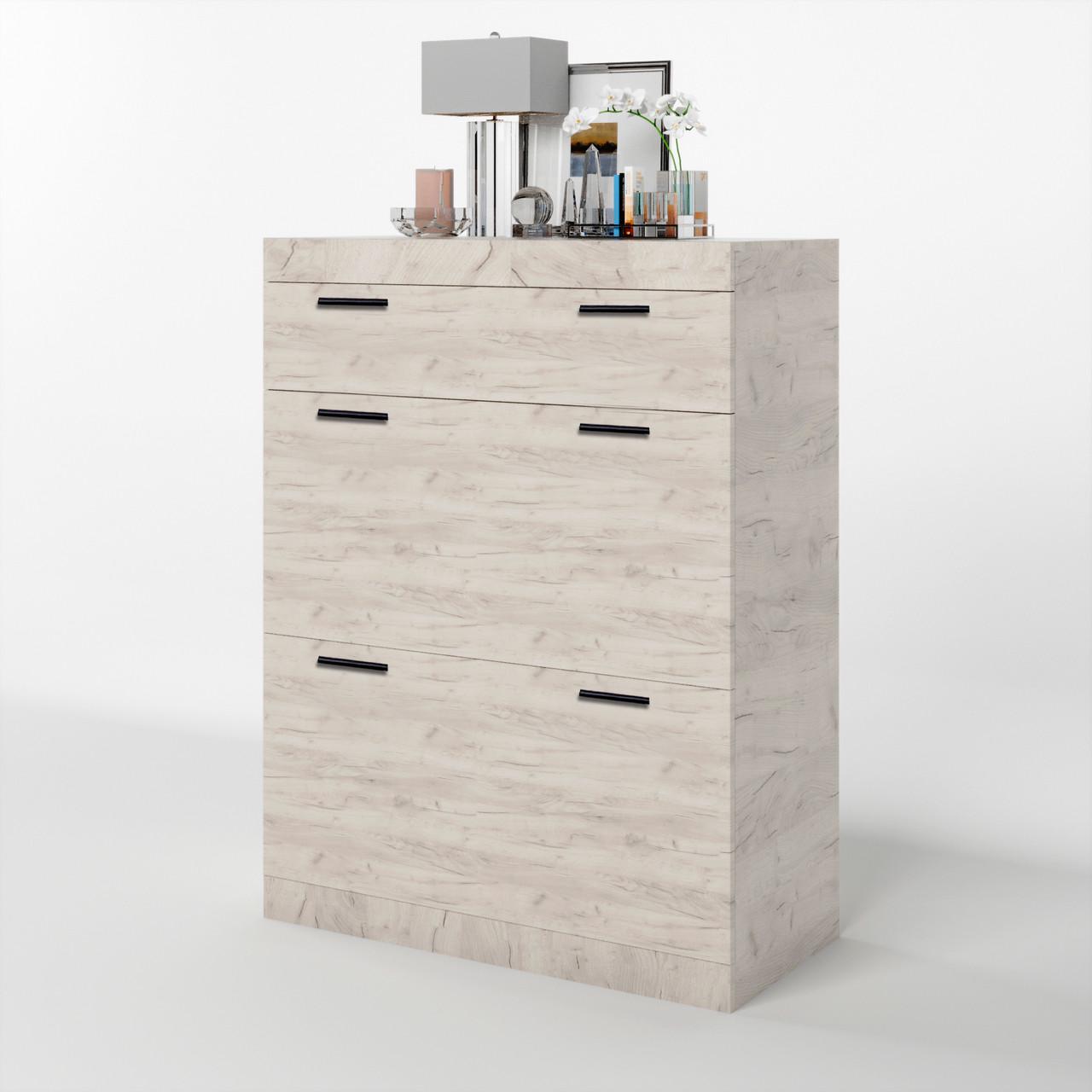 Тумба для обуви Эверест Соната ТО-800 80х38х106 см Дуб крафт белый (DTM-2725)