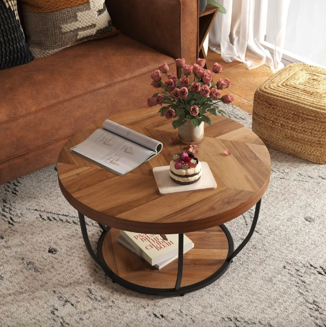 Журнальный столик Costway Leo с металлическим основанием Loft (4753) - фото 6 Журнальный столик Costway Leo с металлическим основанием Loft (4753) - фото 6