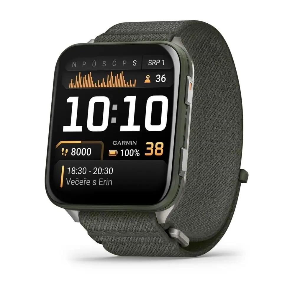 Смарт-годинник Garmin Venu X1 Moss with Titanium Caseback and Moss ComfortFit Nylon Band (010-02980-01/03)