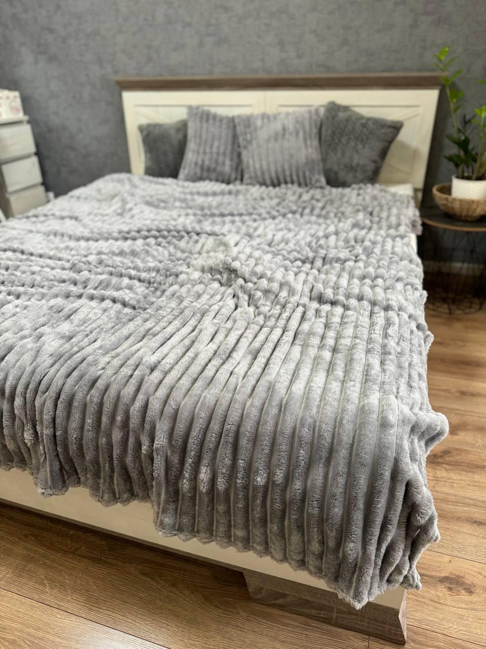 Плед плюшевий 200х230 см Сірий (Д-Mpled003/1-02) - фото 1