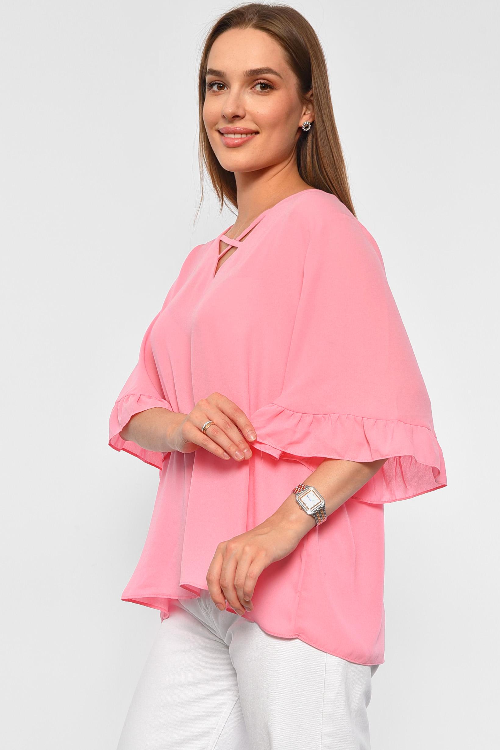 Блуза женская р. 42-44 Розовый (187792) - фото 2