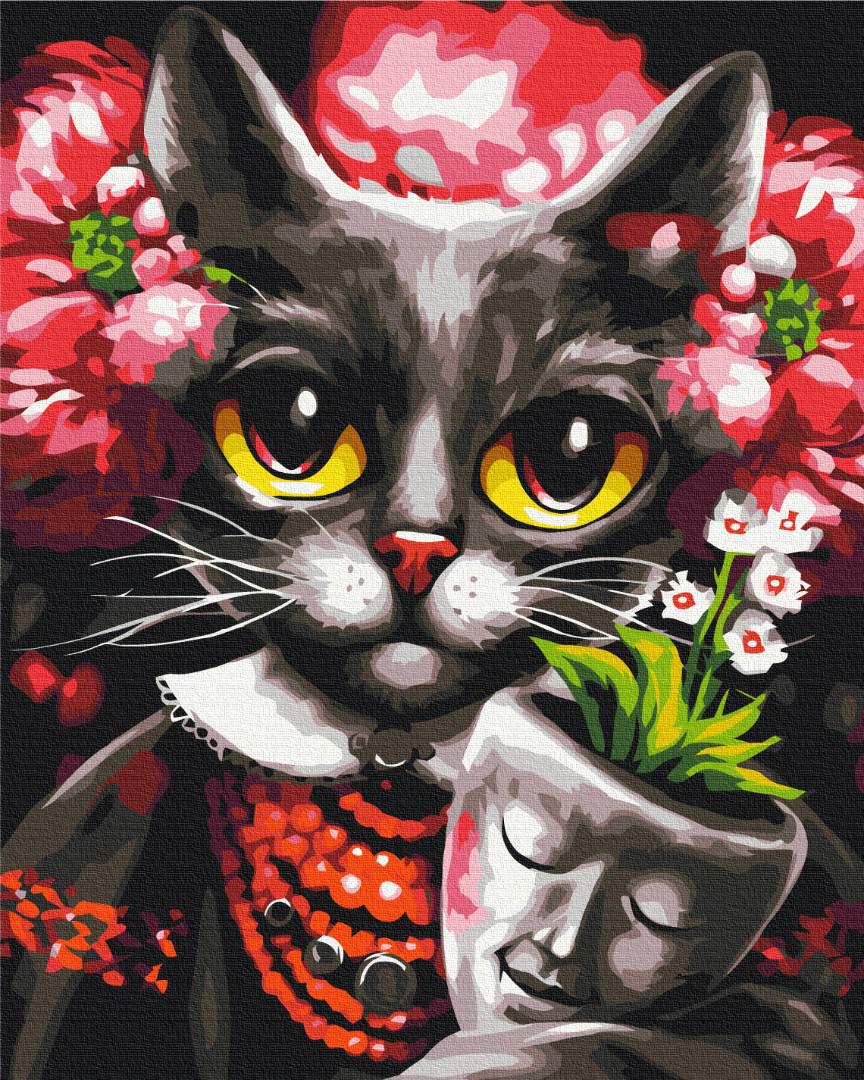 Картина по номерам Brushme Premium Кошка Дзен 40x50 см (PBS53465)