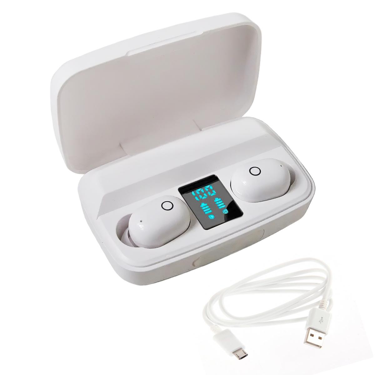 Наушники беспроводные TWS J16 вакуумные с кейсом Белый (1009193-White)