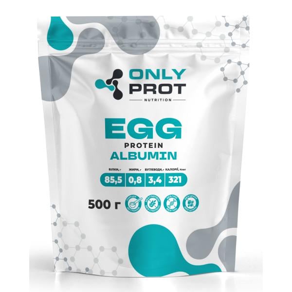 Протеин яичный альбумин ONLY PROT NUTRITION Egg Protein сухой белок в порошке 500 г Безвкусно (21-145-egp-bs-500g)