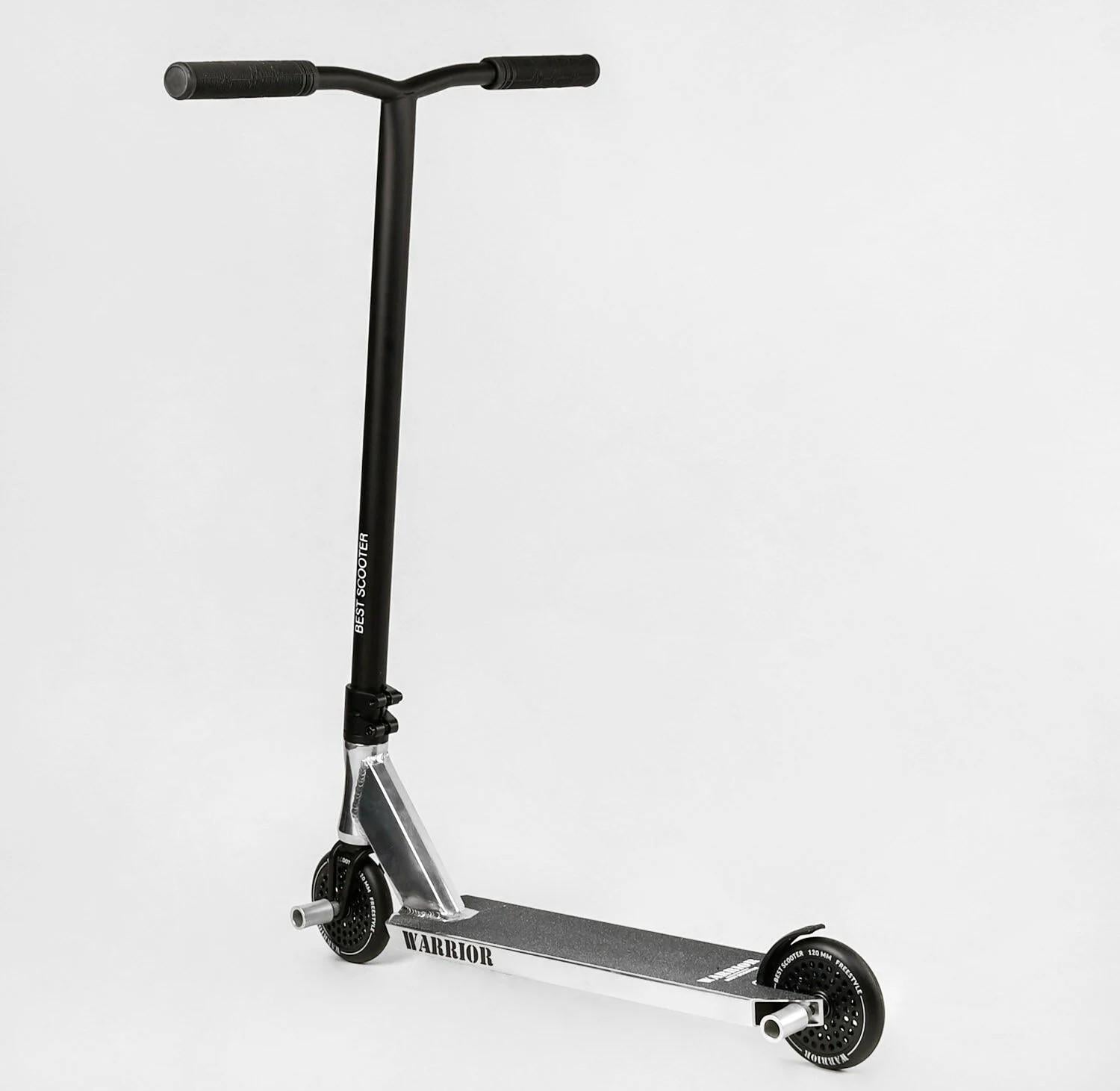 Самокат трюковый Best Scooter Т-30401 Warrior Черный/Серебряный Самокат трюковый Best Scooter Т-30401 Warrior Черный/Серебряный