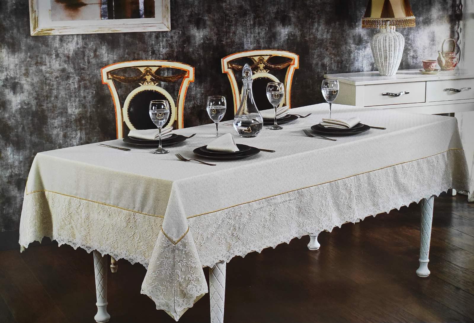 Скатертина Set Maison D'or 160х320 + 12 шт. Tiana T.Cloth Gold (CN9113) - фото 1