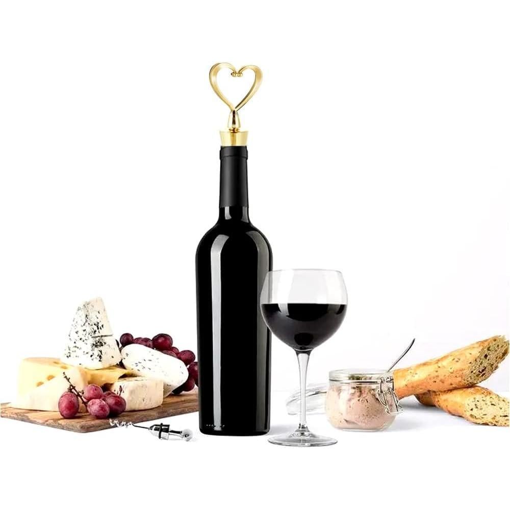 Пробка для пляшок вина багаторазова Серце Золотистий (2789190649) - фото 2 Пробка для пляшок вина багаторазова Серце Золотистий (2789190649) - фото 2