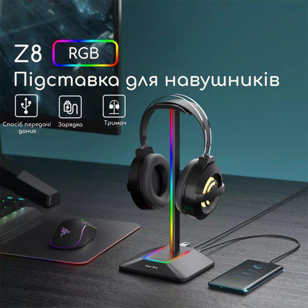 Подставка для геймерских наушников RGB New Bee NB-Z8 Black (11345518) - фото 5