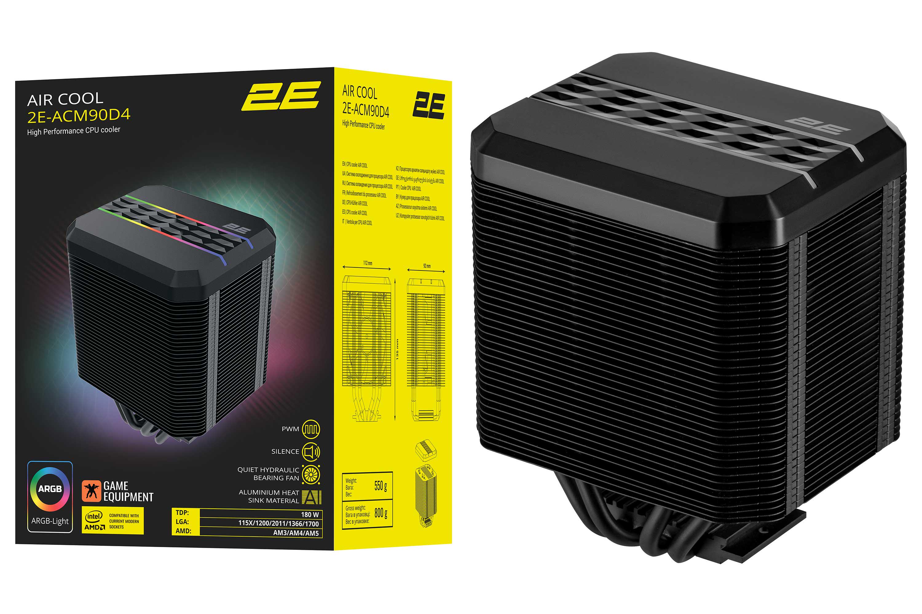 Кулер процессорный 2E Gaming Air Cool RGB (ERC-2E-ACM90D4) - фото 21