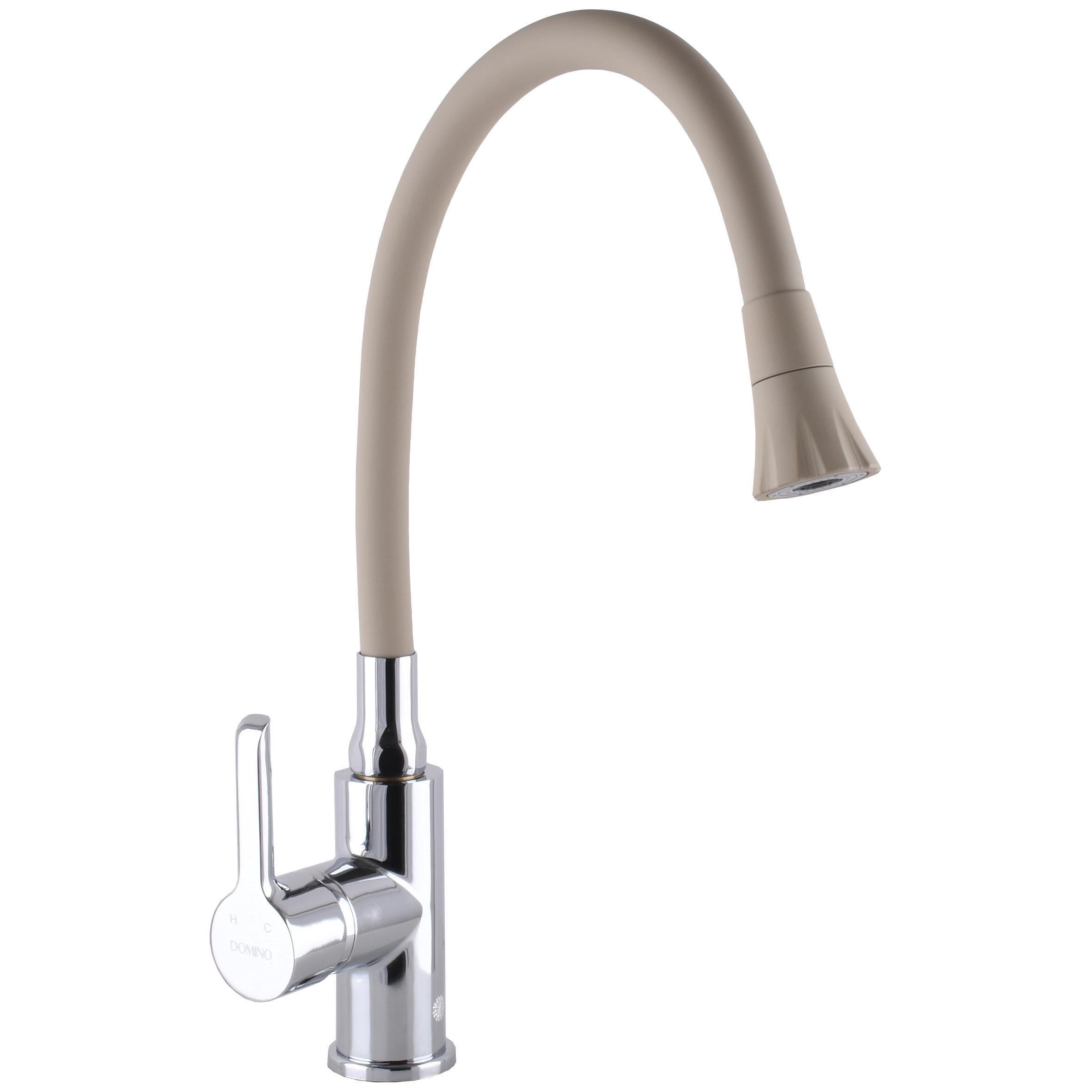 Смеситель для кухни с гибким изливом DOMINO PRESTIGE DPS-203SA-K15 Бежевый (25206)