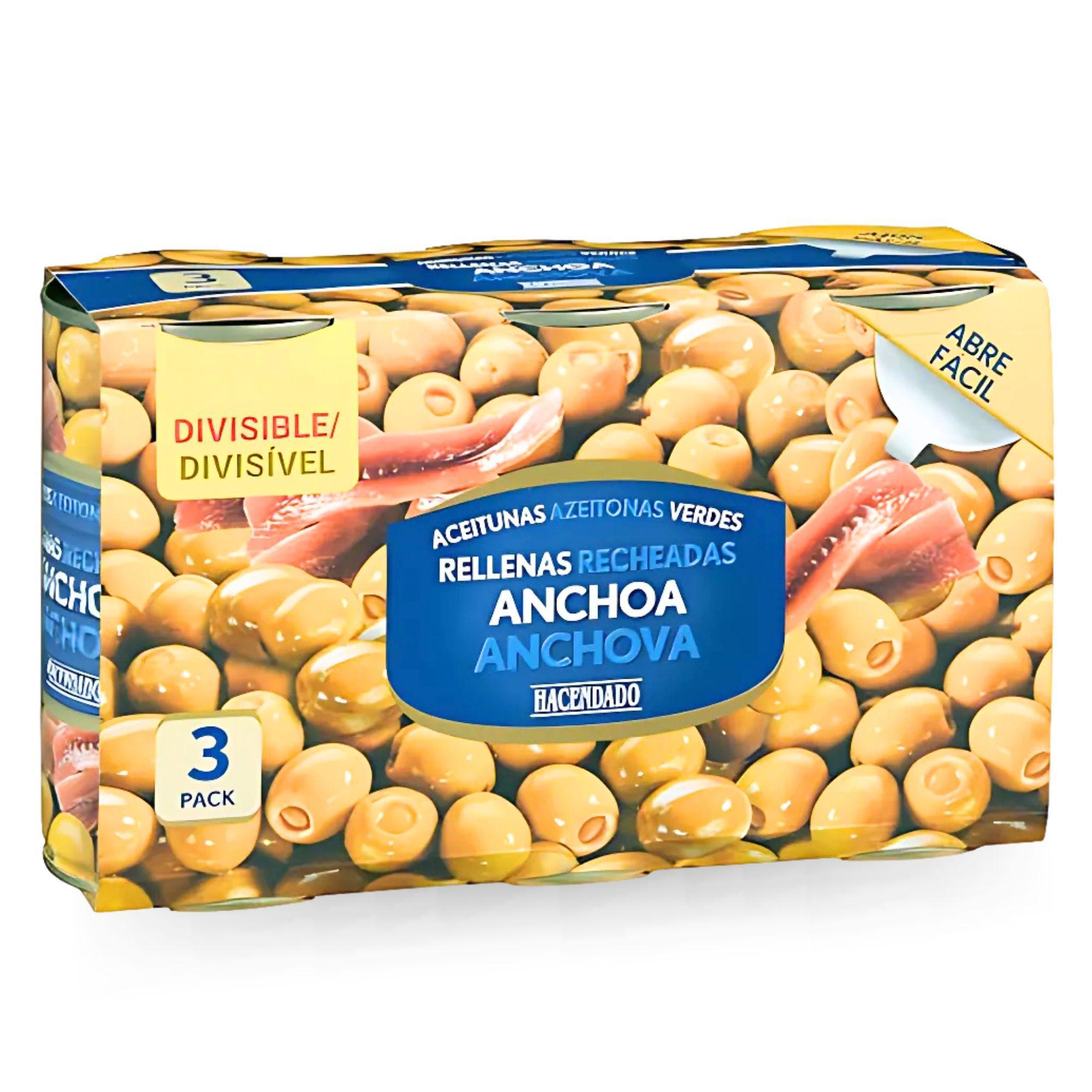 Оливки зелені фаршировані анчоусами fandado 3 шт.