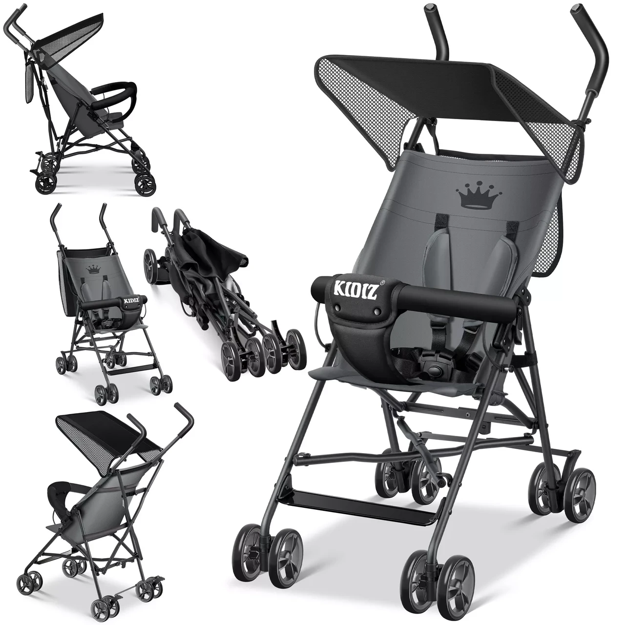 Коляска дитяча KIDIZ City-Pro 360° Темно-сірий - фото 9