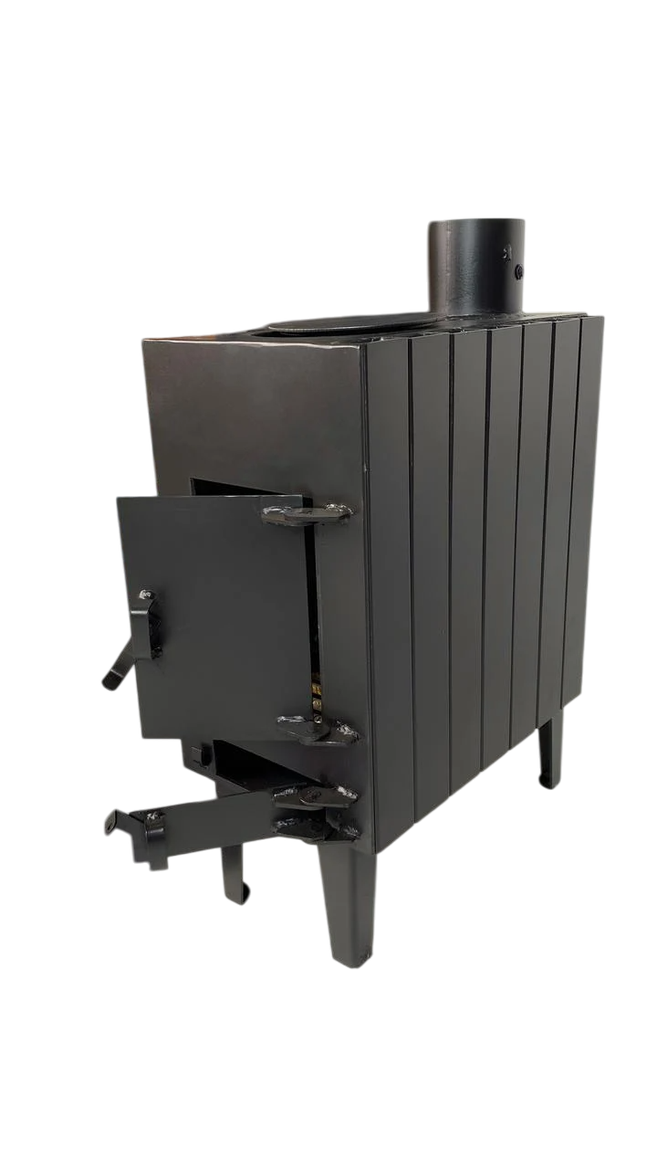 Буржуйка на дровах с шибером радиатором и варочной поверхностью 7 кВт (BP-100RV)