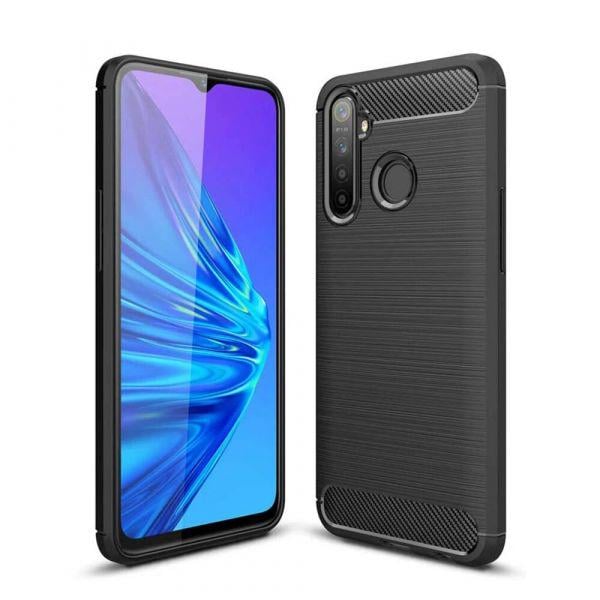 Чехол накладка Polished Carbon для Oppo Realme 5, Realme 6i черный