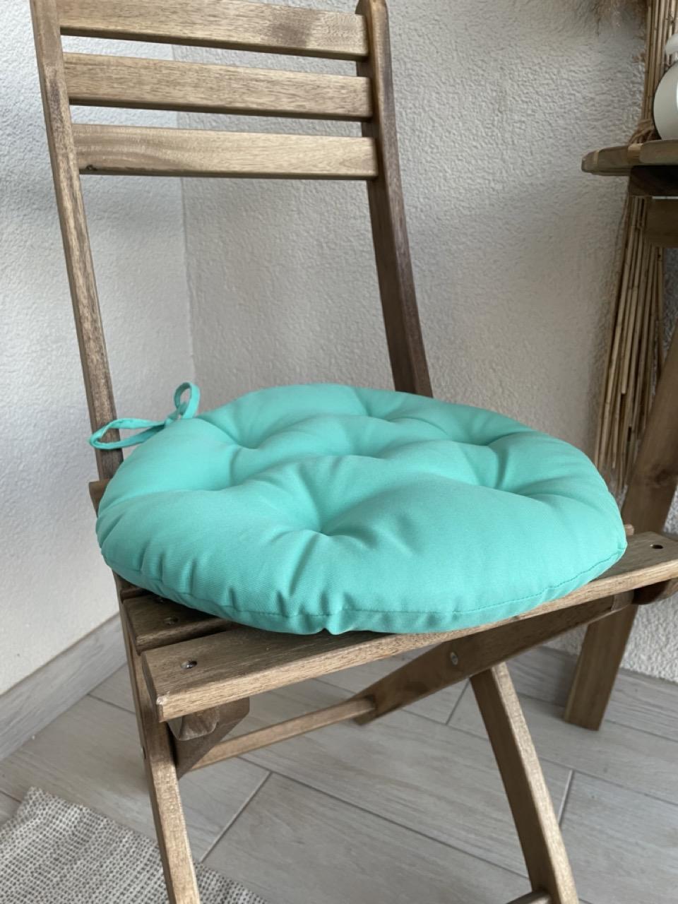 Подушка на стілець з зав'язками кругла Color 40х40х5 см Ментоловий - фото 9