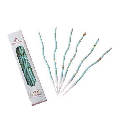 Свічки для торта Хвилясті 6 шт. Бірюзовий/Золотий (16066) - фото 2 Свічки для торта Хвилясті 6 шт. Бірюзовий/Золотий (16066) - фото 2