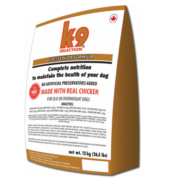 Корм для собак диетический K9 Selection Lite/Senior Formula 12 кг (30985)