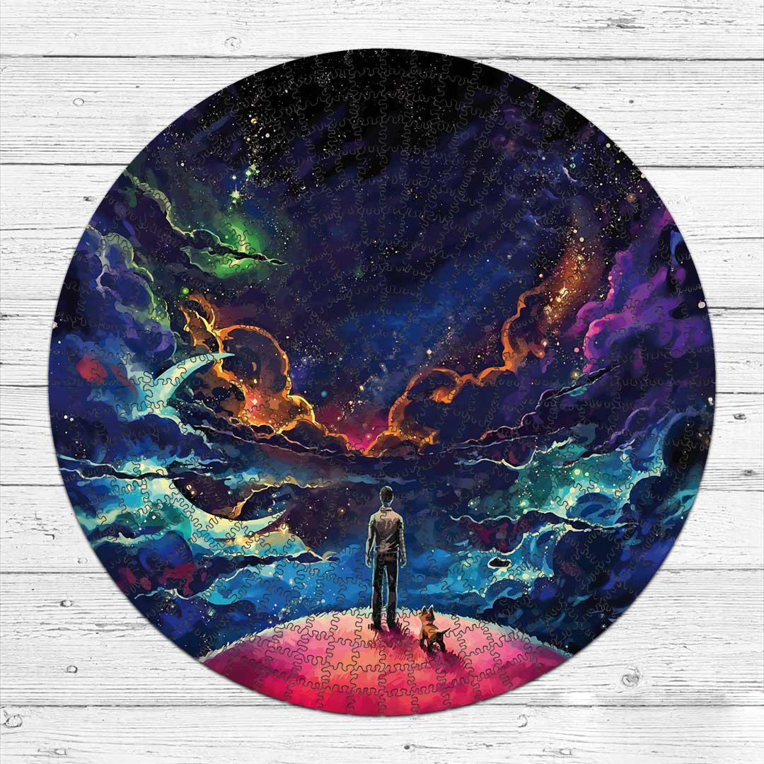 Деревянный пазл Космический Пейзаж 30х30 см с мешочком на затяжках (ww-PZL20006-S)