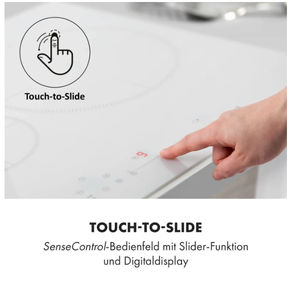 Варочная индукционная панель KLARSTEIN Delicatessa 77 гибридная встроенная 7500 Вт (10035199) - фото 4 Варочная индукционная панель KLARSTEIN Delicatessa 77 гибридная встроенная 7500 Вт (10035199) - фото 4