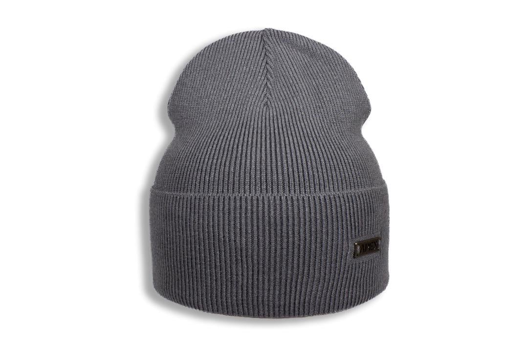 Шапка молодіжна Apex СОФТ в рубчик з відворотом кашемірова одинарна one size Сірий (282173)