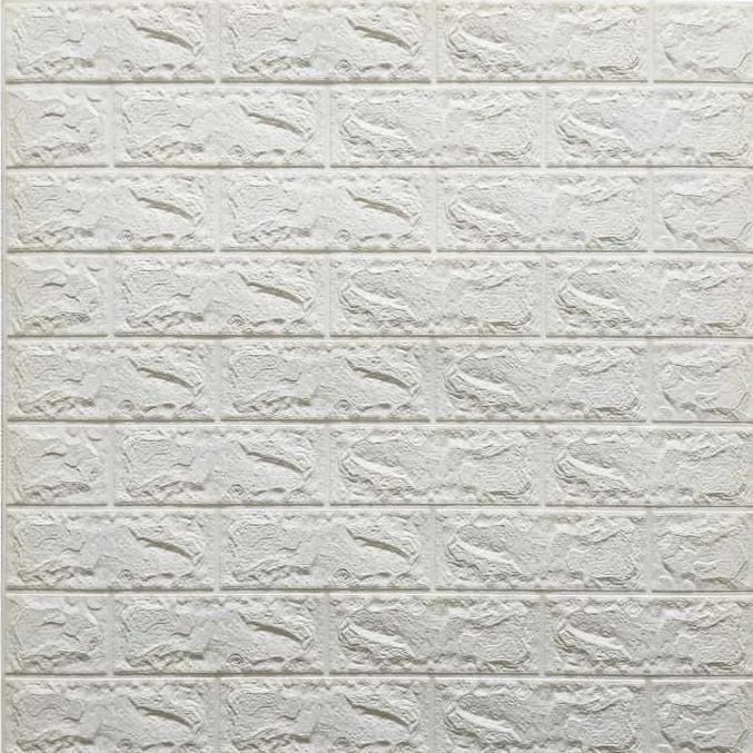 Панель самоклеящаяся 3D Sticker Wall звукоизоляционная 700x770x3 мм натуральный кирпич Белый