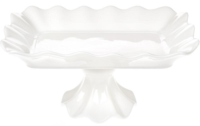 Фруктовница White City Гофре прямоугольная 30,5 см фарфор Белый (BD-988-193)