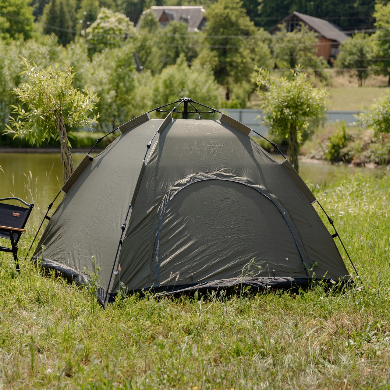 Намет кемпінговий LU-019GR автоматичний для риболовлі/походу туристичний 2x2 м Зелений (7463) - фото 10