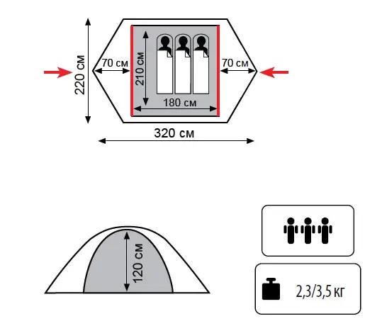 Палатка трехместная Tramp Lite Hunter 3 camo (UTLT-001) - фото 2