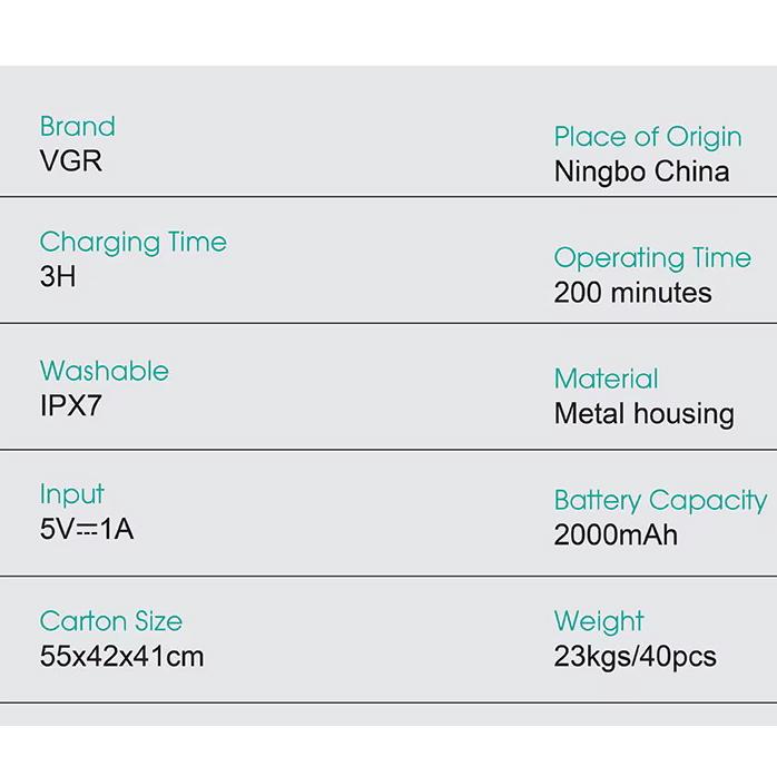 Электробритва роторная VGR V-310 2000 мА·ч IPX7 Темно-зеленый (9107) - фото 4 Электробритва роторная VGR V-310 2000 мА·ч IPX7 Темно-зеленый (9107) - фото 4