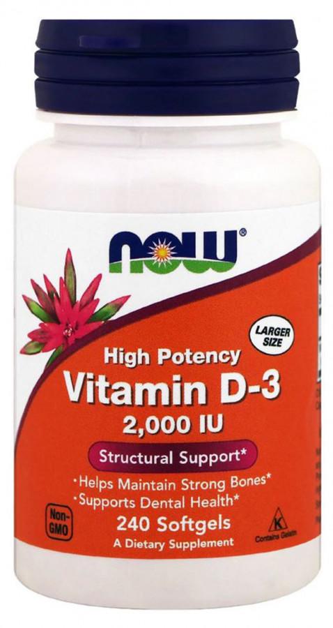 Вітаміни NOW Foods Vitamin D3 2000 МО 240 softgels