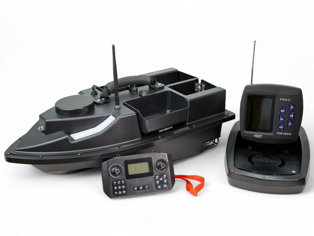 Карповый кораблик Flytec D19 4 бункера GPS автопилот с эхолотом Lucky FF918-C