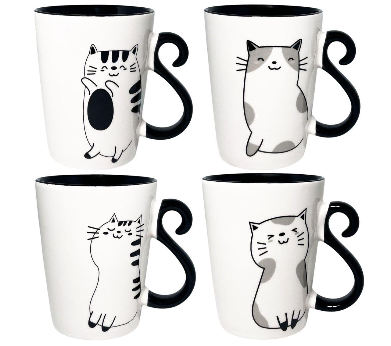 Чашка керамическая подарочная S&T Black Cat 4160-60 с рисунком котов ручкой хвостом 330 мл 12 шт. Микс (169-135-4160-60)