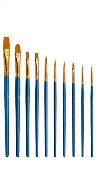Набір пензлів нейлон Artist Brushes мікс 10 шт. Блакитний (12162) Набір пензлів нейлон Artist Brushes мікс 10 шт. Блакитний (12162)