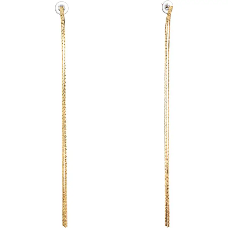 Серьги пусеты-висюльки длинные Золотистый (70317)
