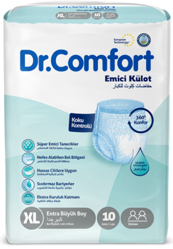 Подгузники-трусы для взрослых Dr Comfort Extra Large 120-170 см 5.5 кр. 10 шт.