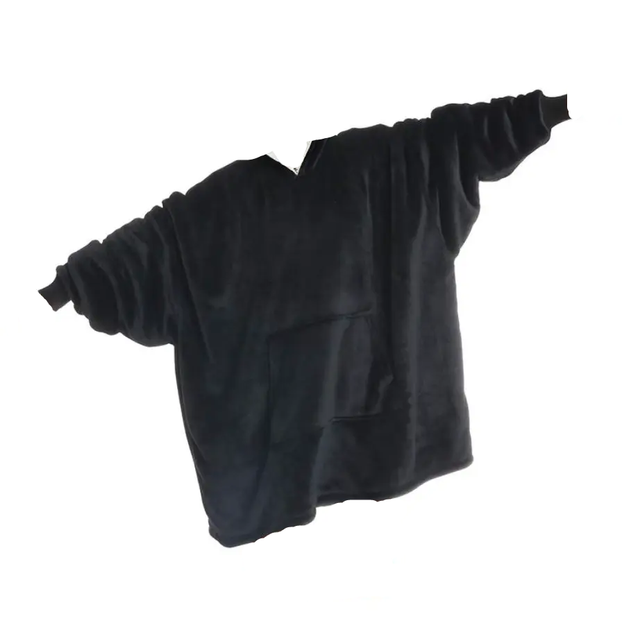 Толстовка-плед HUGGLE HOODIE с капюшоном 80х100 см Черный (opt-18972)