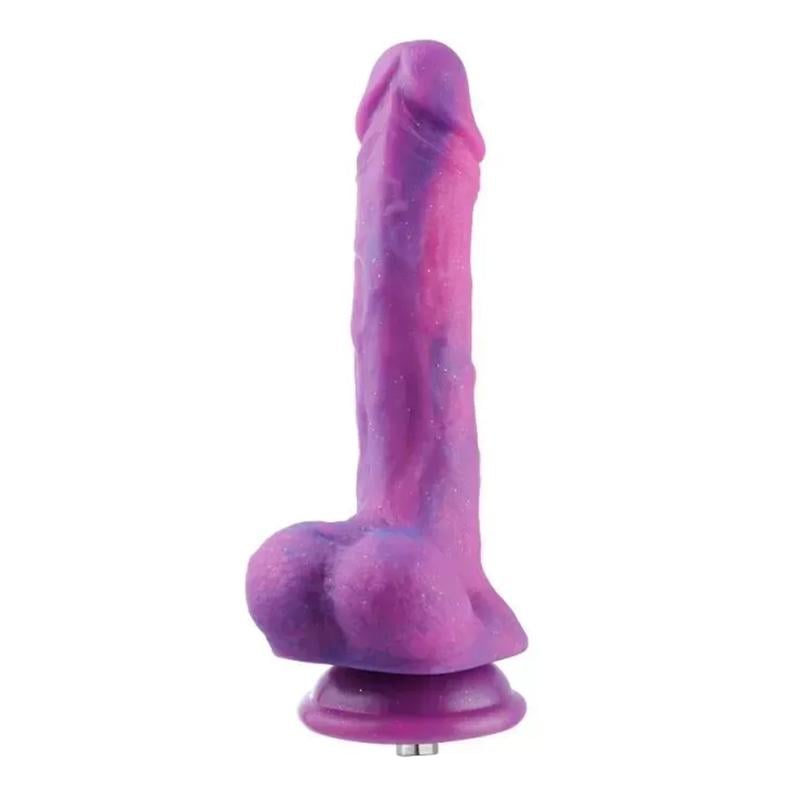 Вибратор для секс-машин Hismith Purple Silicone Dildo With Vibe 8,2" 21 см Фиолетовый (41701)